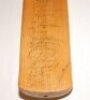 England tour to Australia 1982/83. Duncan Fearnley full size bat fully signed in ink to the face by all sixteen members of the England touring party. Signatures include Willis (Captain), Gower, Botham, Gould, Randall, Cook, Taylor, Miller, Hemmings, Cowan - 3