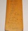 Gloucestershire v Sri Lanka 1988. Full size bat with Gloucestershire C.C.C. emblem signed in ink to the face by fifteen Gloucestershire players and fourteen members of the Sri Lanka touring party. Gloucestershire signatures include Graveney (Captain), Bai - 3