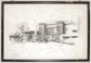 Australia v England. 'Centenary Test Match' 1877-1977. Mono print from an original pen and ink drawing of the Melbourne Cricket Club Pavilion by D. Watson 1976. Signed to the print by eleven members of the England touring party, ten of whom played in the 