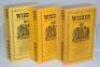 Wisden Cricketers' Almanack 1951, 1953 and 1954. Original limp cloth covers. The 1951 edition with some bowing to spine and breaking to the front internal hinge, the 1953 edition in very good condition and the 1954 in good/very good condition. Qty 3 - cri