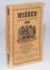 Wisden Cricketers' Almanack 1943. 80th edition. Original limp cloth covers. Only 5600 paper copies printed in this war year. Some slight discolouration to covers, some slight soiling and staining to inside of both covers, ink signature to first advertisi