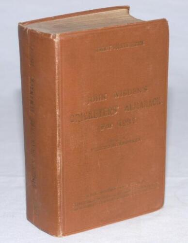 Wisden Cricketers' Almanack 1937. 74th edition. Original hardback. Dulling to gilt titles on front board and spine paper, some light wear to board extremities, some bumping to corners, soiling to page block edge, internally good/very good condition - cric