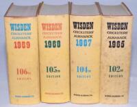 Wisden Cricketers' Almanack 1965, 1967, 1968 and 1969. Original hardbacks with dustwrapper. Minor soiling to page block edges, some slight spotting and minor wear to dustwrappers, particularly to the book spine otherwise in good+ condition - cricket