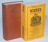 Wisden Cricketers' Almanack 1951 and 1953. The 1951 edition is in original limp cloth covers and the 1953 edition is an original hardback. The 1951 edition with minor soiling to covers otherwise in good condition, the 1953 hardback edition with minor soil