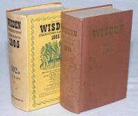 Wisden Cricketers' Almanack 1958 and 1965. Original hardbacks, the 1965 edition with dustwrapper. Both editions with some soiling to page block edge. The 1958 edition with some minor spotting to boards and spine, slight dulling to gilt titles otherwise in