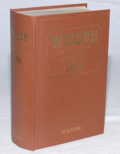 Wisden Cricketers' Almanack 1958. Original hardback. Very minor light crease to spine paper otherwise in good/very good condition - cricket