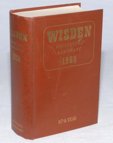 Wisden Cricketers' Almanack 1960. Original hardback. Minor marks to boards otherwise in very good condition - cricket