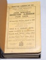 Wisden Cricketers' Almanack 1929. Bound in dark brown boards, with original paper wrappers, with gilt titles. Some minor wear and soiling to the wrappers otherwise in good condition - cricket