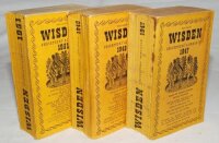 Wisden Cricketers' Almanack 1947, 1948 and 1951. Original limp cloth covers. The first two editions have some slight bowing to spine and browning to pages. The 1947 edition with some staining to covers and spine paper, the 1948 edition with odd minor faul