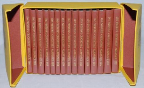 Wisden Cricketers' Almanack 1864-1878. Fifteen facsimile editions published by John Wisden & Co Ltd, London 1991. Limited edition 139/1000. Brown hard board covers with gilt lettering to covers and spine. In original yellow presentation box. Very good con