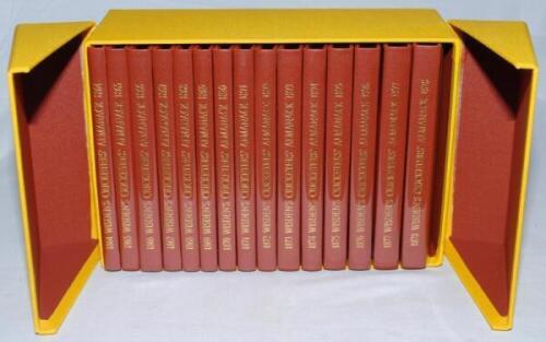 Wisden Cricketers' Almanack 1864-1878. Fifteen facsimile editions published by John Wisden & Co Ltd, London 1991. Limited edition 527/1000. Brown hard board covers with gilt lettering to covers and spine. In original yellow presentation box. Very good/ex