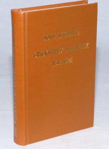 Wisden Cricketers' Almanack 1885. Willows softback reprint (1983) in light brown hardback covers with gilt lettering. Un-numbered limited edition. Good/very good condition - cricket