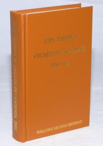 Wisden Cricketers' Almanack 1892. Willows softback second reprint (2008) in light brown hardback covers with gilt lettering. Limited edition 24/250. Very good condition - cricket