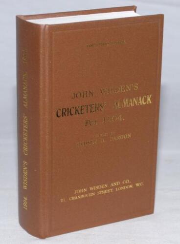 Wisden Cricketers' Almanack 1904. Willows hardback reprint (1998) in dark brown boards with gilt lettering. Limited edition 388/500. Very good condition - cricket