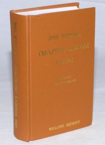Wisden Cricketers' Almanack 1905. Willows softback reprint (1998) in dark brown boards with gilt lettering. Un-numbered limited edition. Good/very good condition - cricket