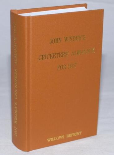 Wisden Cricketers' Almanack 1907. Willows softback reprint (1999) in light brown hardback covers with gilt lettering. Limited edition 302/500. Very good condition - cricket