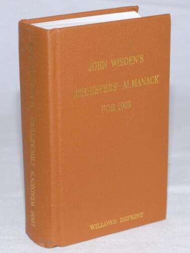 Wisden Cricketers' Almanack 1909. Willows softback reprint (2000) in light brown hardback covers with gilt lettering. Un-numbered limited edition. Very good condition - cricket