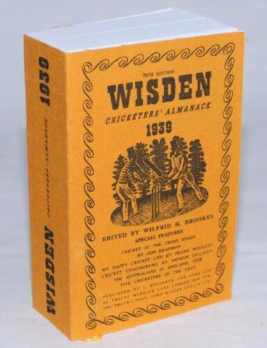 Wisden Cricketers' Almanack 1939. Willows reprint (2012) in softback covers. Limited edition 72/500. Very good condition - cricket