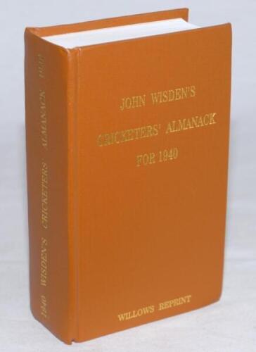 Wisden Cricketers' Almanack 1940. Willows softback reprint (2003) in light brown hardback covers with gilt lettering. Limited edition 8/500. Very good condition - cricket