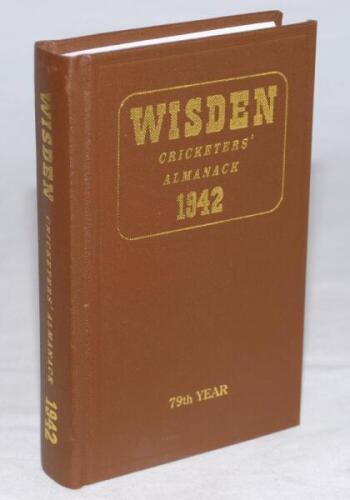 Wisden Cricketers' Almanack 1942. Willows hardback reprint (1999) in dark brown boards with gilt lettering. Limited edition 441/500. Very good condition - cricket