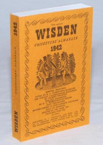 Wisden Cricketers' Almanack 1942. Willows reprint (1999) in softback covers. Limited edition 150/500. Very good condition - cricket