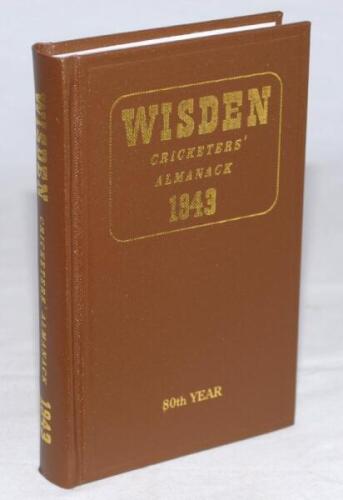 Wisden Cricketers' Almanack 1943. Willows hardback reprint (2000) in dark brown boards with gilt lettering. Limited edition 595/750. Very good condition - cricket