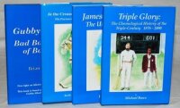 Cricket Lore publications. Four limited edition hardback titles with very good dustwrappers, each signed by the author. Titles are 'At the Crease with Gary[sic] Sobers', Keith A.P. Sandiford 2001, additionally signed by Sobers, limited edition no. 73/160.