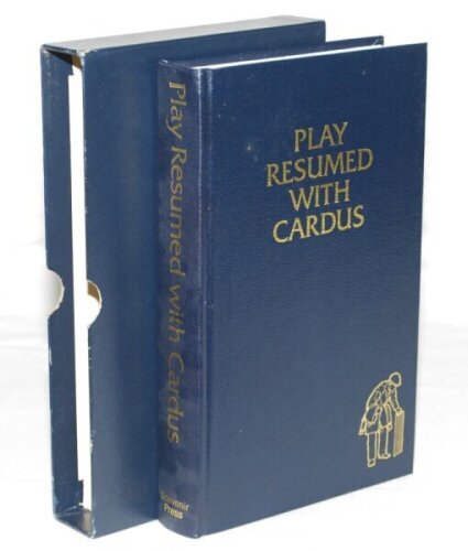 'Play Resumed with Cardus'. Neville Cardus. London 1979. Original imitation leather in slip case. Limited edition of 100 numbered copies, this being number 80. VG - cricket