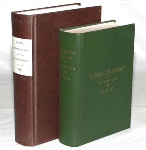 'A Correct Account of all the Cricket Matches which have been played by the Marylebone Club and all other Principal Matches from the year 1786 to 1822 inclusive. Henry Bentley 1823'. Published by Roger Heavens. Cambridge 1997. Limited edition facsimile re