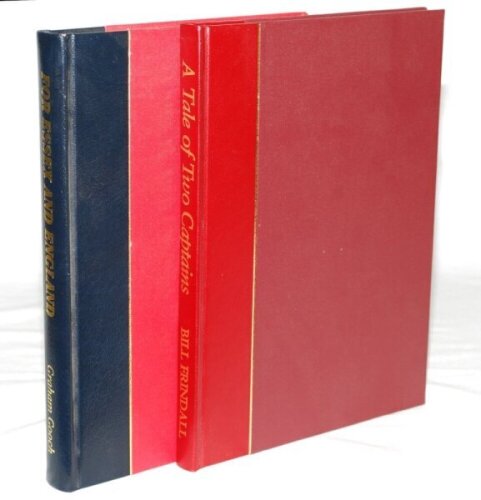 Graham Gooch. Two hardback titles. 'For Essex and England'. Graham Gooch. Boundary Books, Cheshire, 1993. Limited edition no. 226/333 bound in quarter leather, gilt to top page edges. Signed by Gooch. 'A Tale of Two Captains. England v West Indies 1991'. 