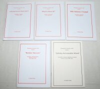 K. Martin Tebay. Five 'Monographs on Lancashire Cricket' issue nos. 3-6 and 9. Each edition limited to twenty five copies, issues 4, 6 and 9 numbered and signed by Tebay, issues 3 and 5 unnumbered and unsigned. Published by Red Rose Books 2011-2012. VG - 