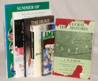 Pakistan tour histories and biographies. Six titles, two of which are signed. Includes three hardbacks, 'Inaugural Test Matches. An eye-witness account of the Pakistan Cricket Team's Tour of India', Karachi 1954', A.H. Kardar. Signed by Kardar with dedica