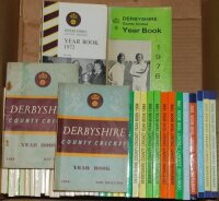 Derbyshire C.C.C. yearbooks 1954-2004. A good run of the annual for seasons 1954, 1957, 1966, 1968, 1970-1978, 1980-1996, and 1998-2004. Some duplication. Odd minor faults to earlier issues, overall in good condition - cricket