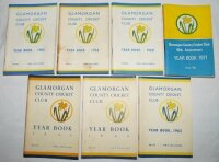 Glamorgan C.C.C. yearbooks 1951-2008. A run of yearbooks for seasons 1951, 1960, 1962, 1965, 1966, 1968, 1971, 1978-1980, 1983, 1985-1988, and 1990-2008. Qty 38. Odd minor faults to earlier issues, overall in good condition - cricket