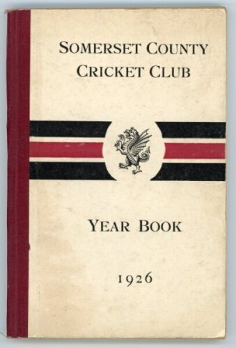 Somerset County Cricket Club Year Book 1926. Wessex Press. Taunton 1926.