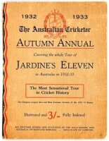 Bodyline. 'The Australian Cricketer. Autumn Annual covering the whole tour of Jardine's Eleven in Australia in 1932-33. The Most Sensational Tour in Cricket History. All matches, scores and statistics of the 1932-33 season, and Australia on Bodyline Bowli