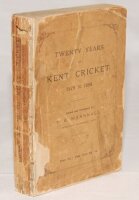 'Twenty Years of Kent Cricket 1879-1898'. F.E. Marshall, Editor, 1899. Ex M.C.C. collection. Original front wrapper with loss, lacking rear wrapper. Loss to spine. Internally in good condition - cricket