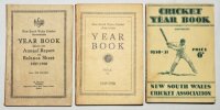 New South Wales Cricket Association Year Book. Three editions of the year book for seasons 1927/28, 1929/30 and 1930/31. Some wear to spines of the 1927/28 and 1929/30, minor age toning, otherwise in good/ very good condition - cricket