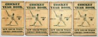 New South Wales Cricket Association Year Book. Four editions of the year book for seasons 1931/32, 1932/33, 1933/34 (Bodyline) and 1934/35. The 1933/34 edition with signed bookplate of B.J. Wakley. Odd nicks to spines, soiling to the spine of the 1933/34,