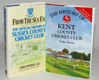 'The History of Kent County Cricket Club'. Dudley Moore. Christopher Helm, Bromley 1988. Hardback with dustwrapper. Signed to the front and rear endpapers by forty players, and to internal pages by two. The majority of players' names annotated. Signatures
