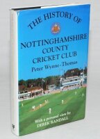 'The History of Nottinghamshire County Cricket Club'. Peter Wynne-Thomas. Christopher Helm, Bromley 1992. Hardback with dustwrapper. Signed to the title page by the author, and to the half title page and rear endpapers by forty six players. The majority o