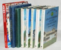 County cricket histories. Five hardback county histories with dustwrappers, published by Christopher Helm. Northamptonshire, Matthew Engel & Andrew Radd 1993 (two copies, one with 67 signatures, the other 63), Warwickshire, Jack Bannister 1990 (26), Glamo