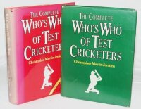'The Complete Who's Who of Test Cricketers'. Christopher Martin-Jenkins. First edition London 1980 and revised edition 1987. Two volumes with dustwrappers. The first edition signed by Martin-Jenkins, and to the player profiles and rear endpaper by over ni