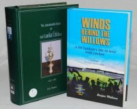 Sri Lanka. 'The Janashakthi Book of Sri Lanka Cricket'. S.S. Perera. Colombo 1999. Dustwrapper. Signed by the author on label laid down to title page, and on pieces and cards laid to rear endpaper by Herath, Dilshan, Maharoof, Kandamby, Kulasekara, Randiv