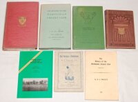 Surrey and Middlesex cricket. Two boxes comprising over eighty county and club histories, yearbooks etc. Earlier titles include 'The History of the Wimbledon Cricket Club 1854-1953', B.J. Wakley 1954. 'A History of Kennington and its Neighbourhood', H.H. 