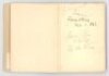 'The Cricketer's Manual [for 1851] containing a brief review of the character, history and elements of cricket, with the laws... by "Bat" [Charles Box]'. Baily Brothers, London 1851, fourth issue incorporating further alterations to the contents page. 110 - 2