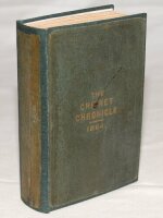 'The Cricket Chronicle for the season 1863'. W. Bayly, London 1864. 'Volume the First' (only year of publication). Rebound in green cloth with original cloth covers and spine with gilt titles laid down. Sadly with replacement facsimile title page and firs