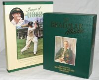 Don Bradman biographies. Box comprising seventeen hardback and some softback books, booklets and cassette tapes, all relating to Bradman. Autobiographies include 'Farewell to Cricket', London 1950, dustwrapper with some faults. 'The Art of Cricket' London