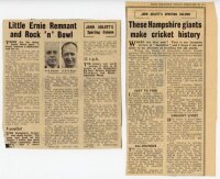 'Hampshire County Cricket'. The Official History'. H.S. Altham, John Arlott, E.D.R. Eagar and Roy Webber. First edition, London 1957. Dustwrapper with odd nicks, otherwise good. Signature in ink 'From H.S. Altham' on label laid down to half title page and