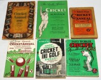 Cricket annuals 1921-1960. A good selection of annuals including 'Athletic News Cricket Annual 1921, 1922, 1924-1935, 1937-1939 (odd duplication). 'News Chronicle Cricket Annual' 1932-1939, 1946-1960. Playfair Cricket Annual 1948 (first issue), 1951 and 1